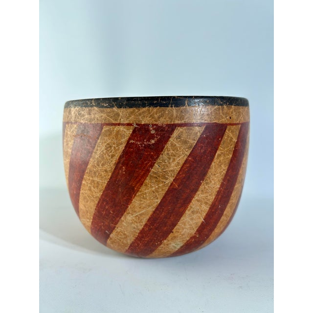 Mayan Polychrome Vessel With Stripe Motif, Late Classic, Circa 600-900 Common Era For Sale - Image 4 of 9