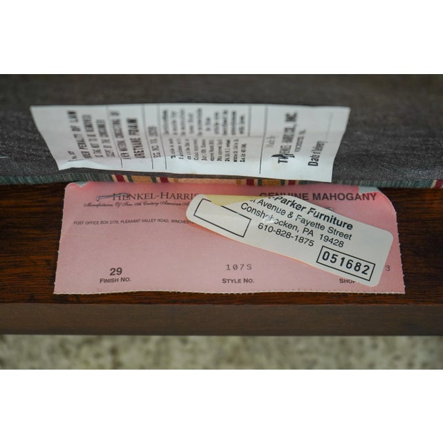 Set of 6 Henkel Harris Model 107 Mahogany Dining Room Chairs For Sale - Image 11 of 12