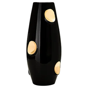 Eye Black Gold Ceramic Vase by Malwina Konopacka
