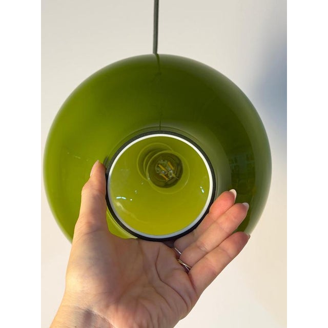 Green Green Glass Pendant Lamp by Hans-Agne Jakobsson for Staff For Sale - Image 8 of 11