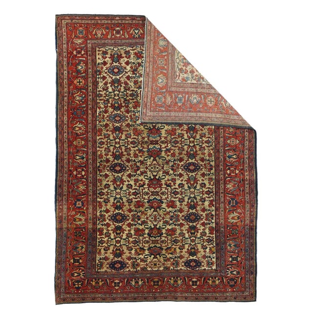 Late 18th Century Antique Farahan Sarouk Rug 4'3'' x 6'2'' For Sale - Image 4 of 11