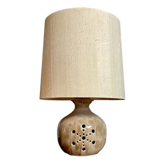 German Ceramic Table Lamp with Illuminated Lampstand from Hustadt Leuchten, 1960s For Sale