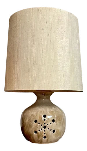 German Ceramic Table Lamp with Illuminated Lampstand from Hustadt Leuchten, 1960s