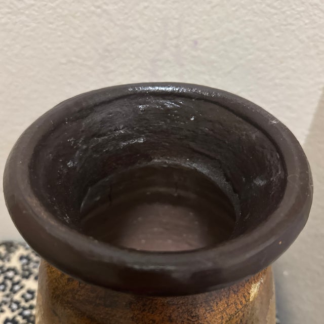 1970s 1970s Large Mid-Century Oaxacan Dripware Pottery Vase With Mottled Polychrome Glaze For Sale - Image 5 of 9