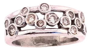 14 Karat White Gold Fashion Ring With Round Diamonds