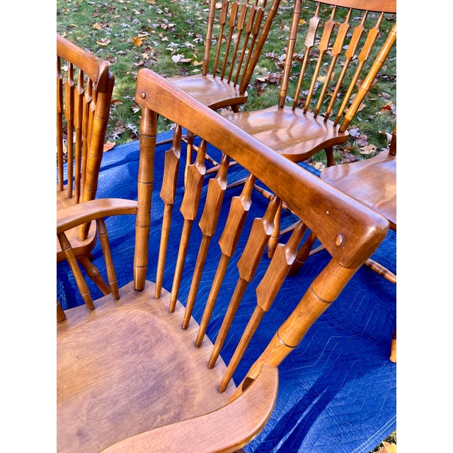 Pennsylvania House Colonial Cattail Back Maple Dining Chairs- Set of 6 For Sale - Image 11 of 12
