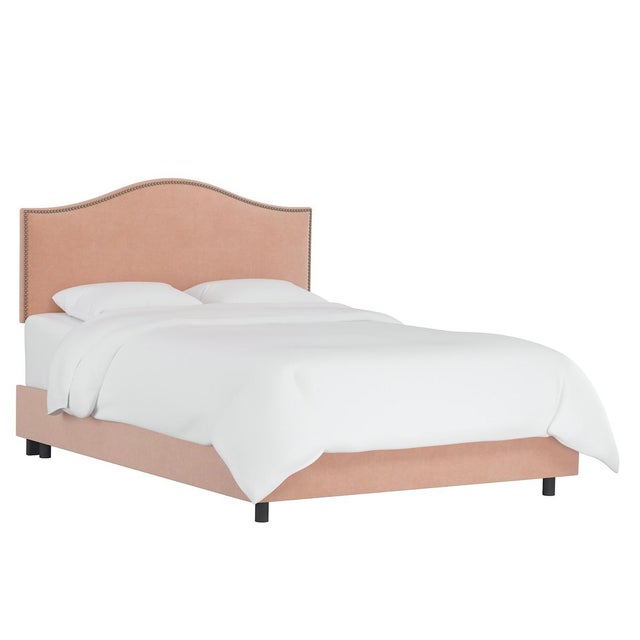 Textile Full Ashland Bed in Titan Pink Champagne For Sale - Image 7 of 7