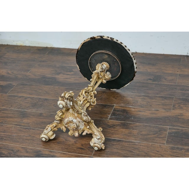 Italian Baroque Revival 19th-Century Carved Gilt Table with Zebra Hide Top For Sale - Image 12 of 12