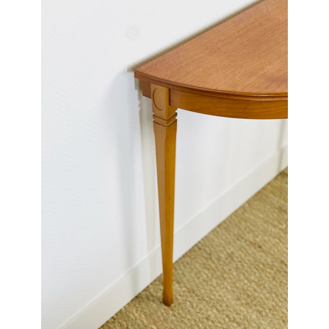 Vintage Teak Half-Moon Console Table from Legate Furniture, 1970s For Sale - Image 6 of 11