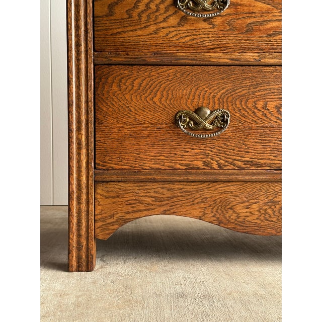 Late 19th Century Antique Serpentine Oak Chest of Drawers For Sale - Image 15 of 18