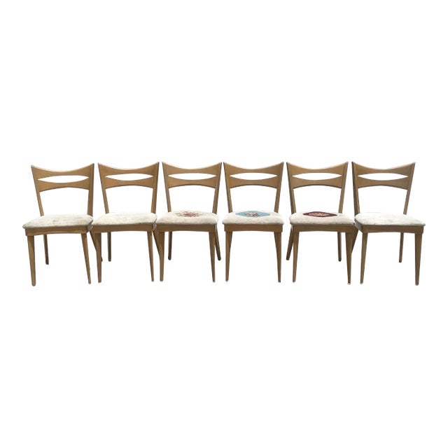 Heywood Wakefield "Cat's Eye" Chairs - Set of 6 For Sale