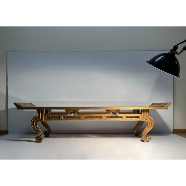 Wonderful Chinoiserie Cocktail/Coffee Table or Low Console in manner of Tony Duquette / James Mont. Silvered Antiqued...