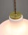 Mid-Century Pendant Lamp in White Glass and Brass For Sale - Image 6 of 12