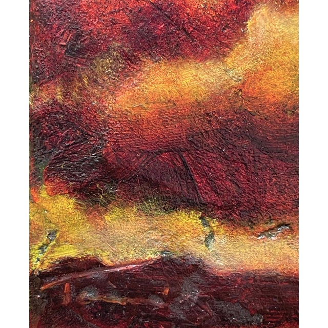 A Murder of Crows by Tammi Otis | Oil on Board Painting of crows against a dramatic sky For Sale - Image 4 of 5