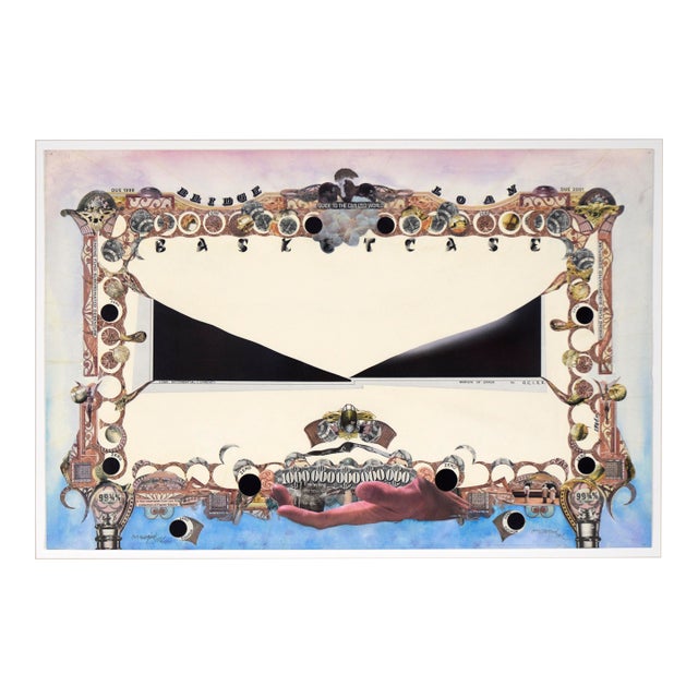 "Bridge Loan (Basketcase)" Satirical Bond Paperwork Collage by Mickey "Kano" Kane For Sale