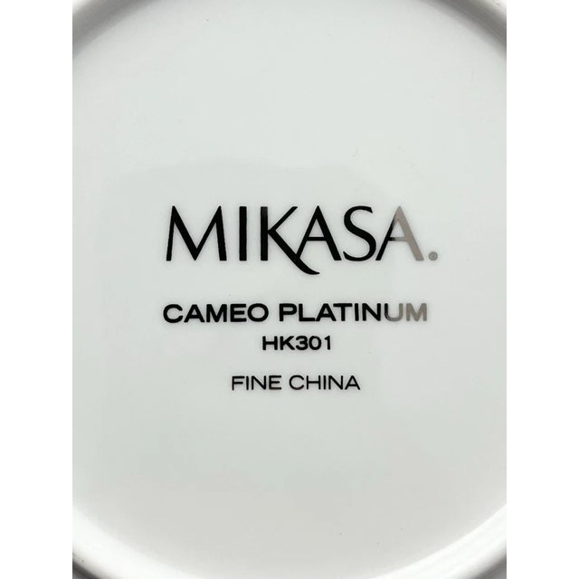 Ceramic Mikasa “Cameo Platinum” Bone China Rim Soup Bowls - Set of 12 For Sale - Image 7 of 7