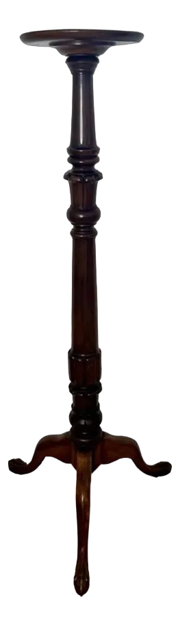 Victorian Carved Mahogany Torchere, 1880s