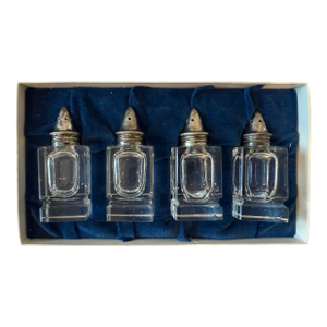 Vintage Sterling Silver and Glass Salt & Pepper Shakers