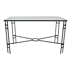 1940s Machine Age Era Wrought Iron Garden Dining Table