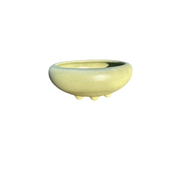 Mid-Century Modern Green Haeger Round Ceramic Planter For Sale - Image 3 of 9