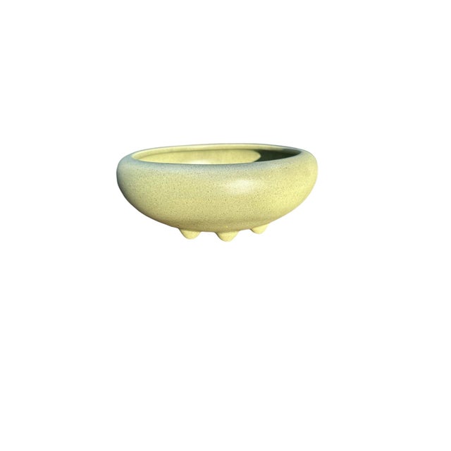 Mid-Century Modern Vintage Green Haeger Round Ceramic Planter For Sale - Image 3 of 9