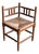 Antique Dutch Oak Corner Chair with Rush Seat, 1920s For Sale