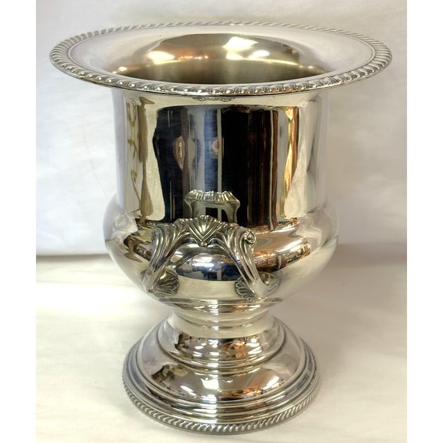 Vintage Silverplate Trophy Cup Shape Champagne Bucket For Sale - Image 12 of 17