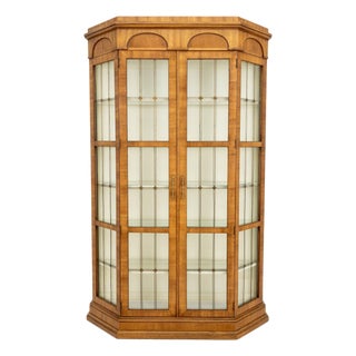 Neoclassical Style Fruitwood and Glass Vitrine For Sale