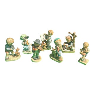 Vintage Collection of Ceramic Playing Children Figurines- Set of 7 For Sale