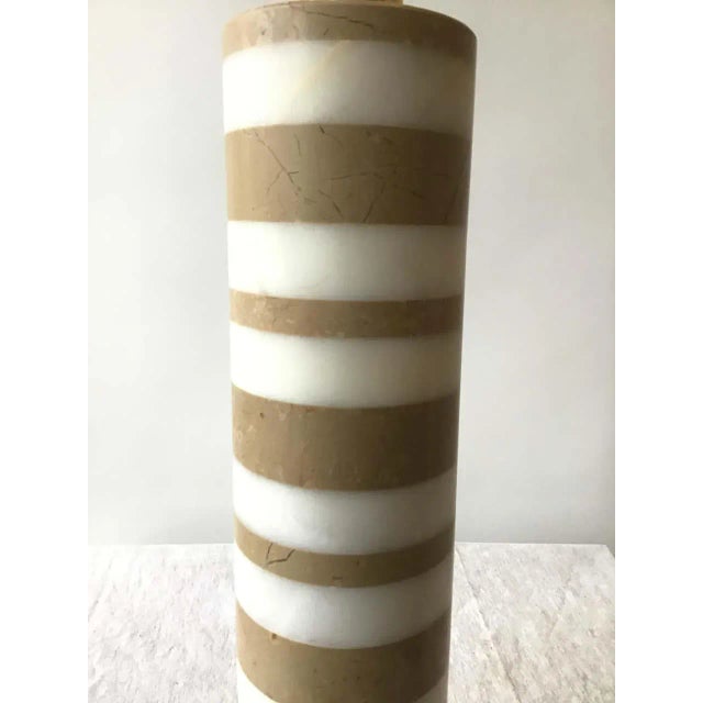 1960s 1960s Cylindrical Layered Marble Lamp For Sale - Image 5 of 8