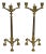 Antique French Renaissance Gothic Figural Brass 16" Candelabra W/ Lions - A Pair For Sale