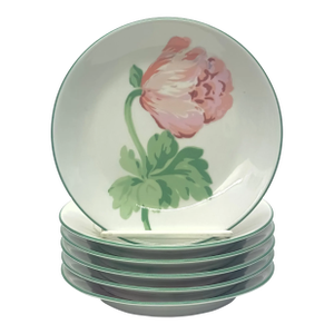 Pink & Green Primrose Side Plates by Impressions De Paris - Set of 6
