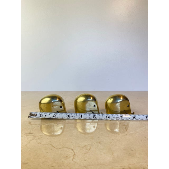 Mid 20th Century Set of 3 Vintage Solid Brass 'Drumbo' Elephant Paperweights, Dresdner Bank, Attributed to Luigi Colani For Sale - Image 5 of 6