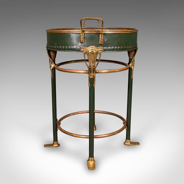 Late 19th Century Antique Bottle Cooler, French Brass, Cocktail Party, Jardiniere Stand, Victorian For Sale - Image 5 of 10