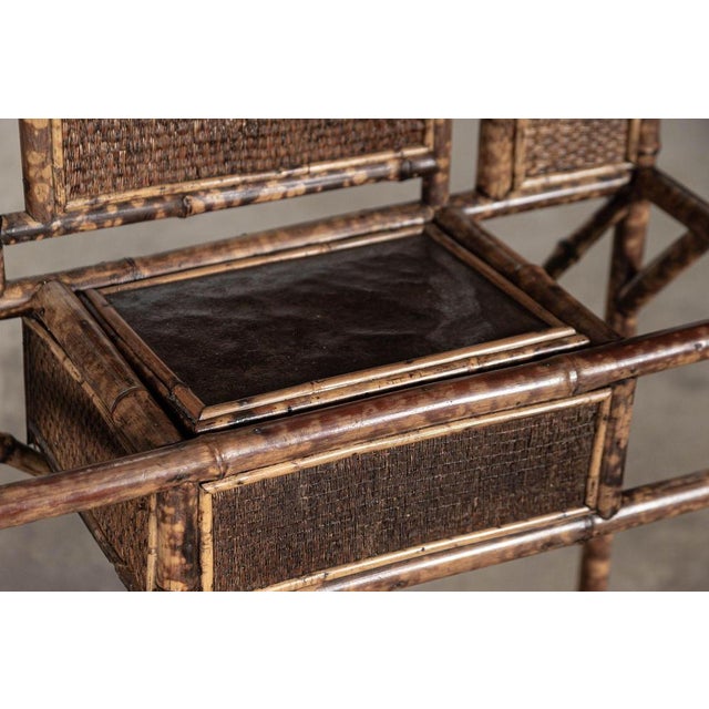 Brown 19th Century English Bamboo Mirrored Hall Stand, 1870s For Sale - Image 8 of 16