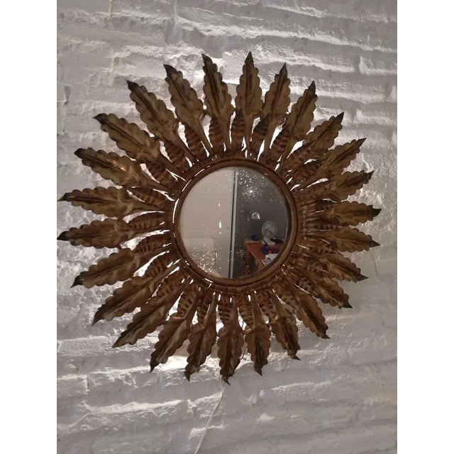 Golden Sun Mirror, 1950s For Sale - Image 3 of 13