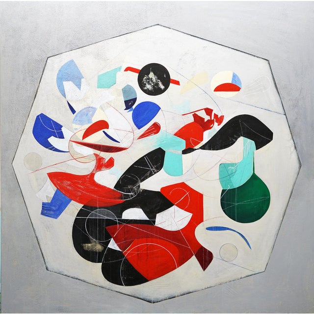 Isabel Brinck Abstract Oil Painting on Canvas Titled "Throughout the Night" For Sale