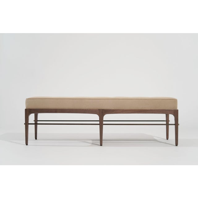Linear Bench in Natural Wanut Series 60 by Stamford Modern For Sale In New York - Image 6 of 18