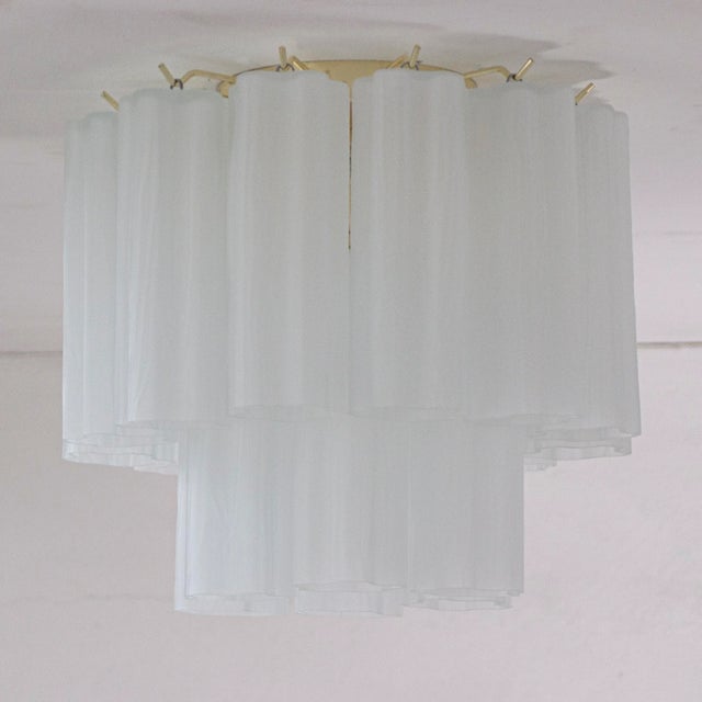 Frosted Murano Glass Chandelier, Italy, 1990s For Sale - Image 9 of 11