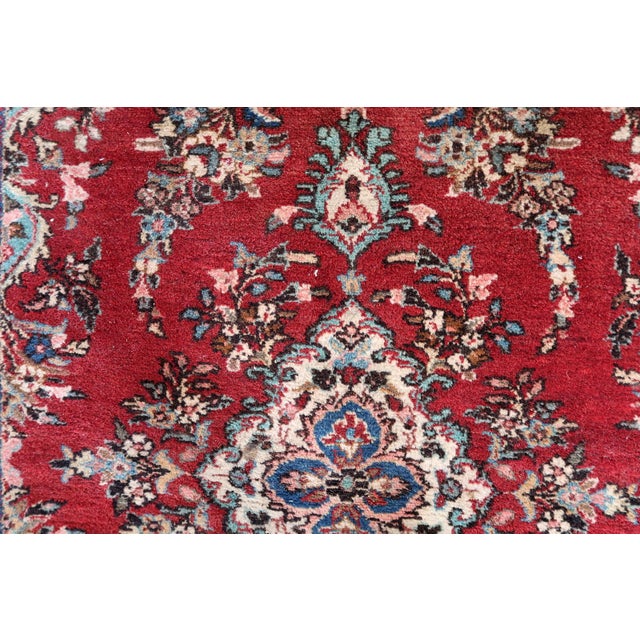 Navy Blue 1950s, Handmade Vintage Persian Malayer Rug 4.2' X 6.4' For Sale - Image 8 of 13