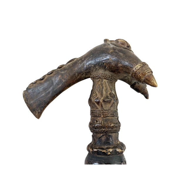 Rare Vintage Senufo Kpa'ana Bronze Ceremonial Figural Axe Côte d'Ivoire 13" H For Sale In New York - Image 6 of 12