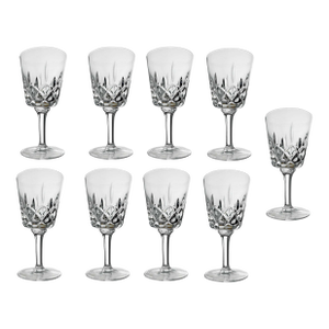 Mid 20th Century Gorham by Nachtmann W. Germany "King Edward" Cut Crystal Wine Goblets - Set of 9