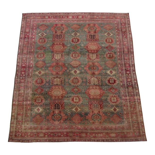 Antique Indian Agra Rug - 11'4'' X 9'0'' For Sale