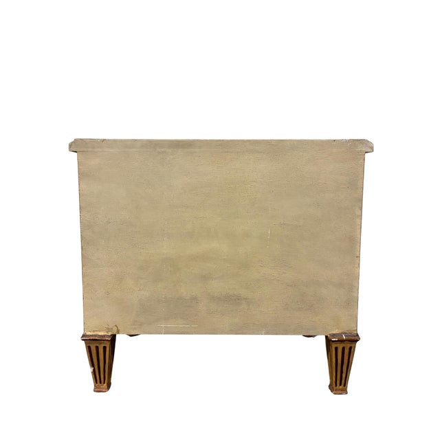 Cream Vintage Hand-Painted Neoclassical Floral Urn Two-Drawer Accent Chest For Sale - Image 8 of 12