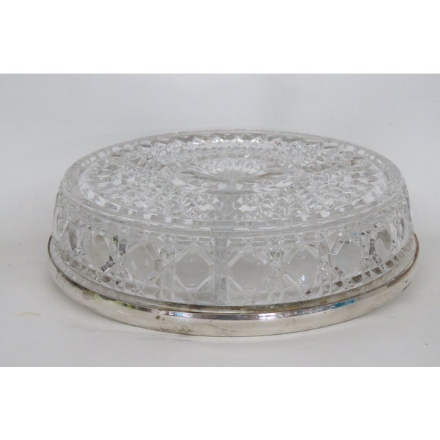 Mid 20th Century El Royel Germany Lead Crystal 3 Part Divided Serving Bowl 4589b For Sale - Image 5 of 11