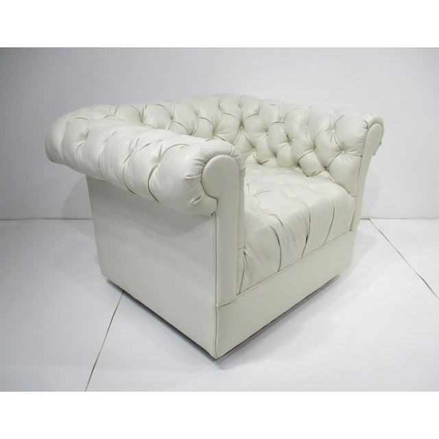 Mid 20th Century Milo Baughman Thayer Coggin Styled Tufted Lounge Chairs For Sale - Image 5 of 12