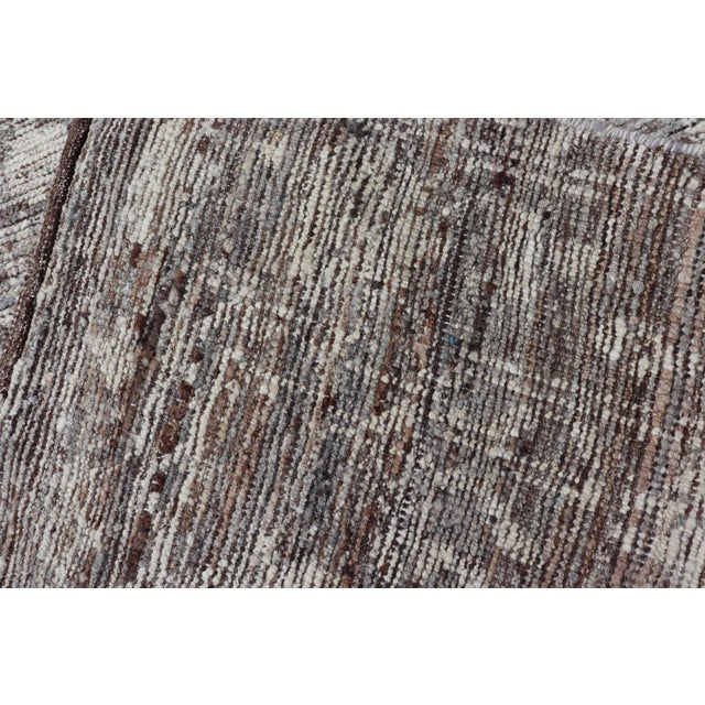 Keivan Woven Arts Modern Runner in Shades of Gray, Brown, Cream 3' X 12'1 For Sale - Image 11 of 11