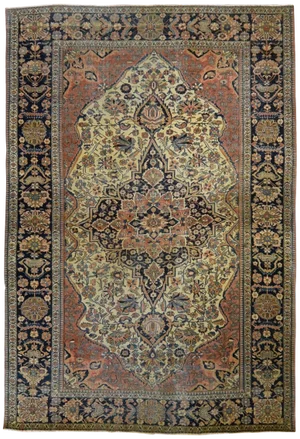Antique Persian Mohtashem Kashan Rug