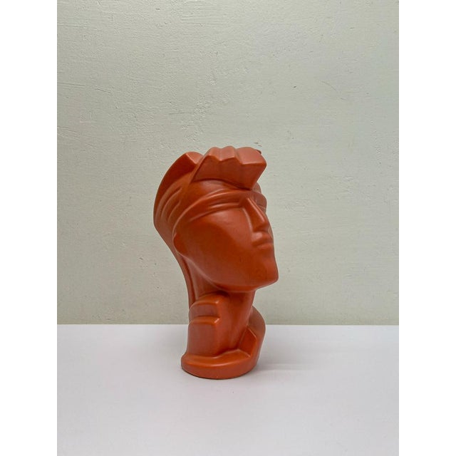 Vintage Ceramic Head Sculpture in the style of Lindsey B., 1980s For Sale - Image 10 of 12