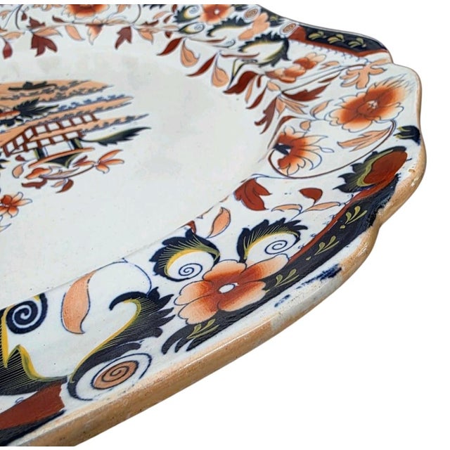 Large 19th-Century Amherst Japan South Wales Pottery Platter For Sale - Image 9 of 18